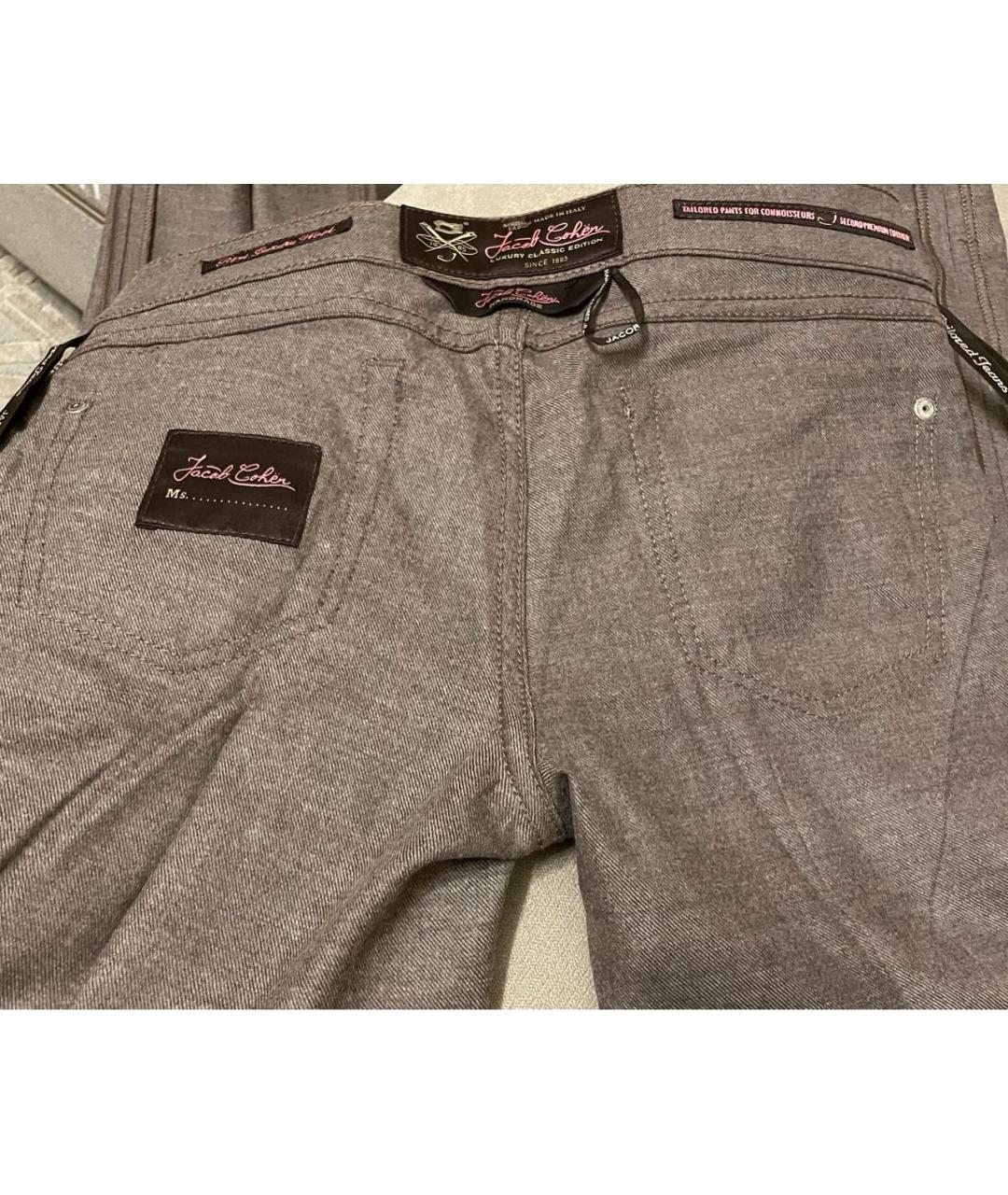 JACOB COHEN Коричневые хлопко-кашемировые прямые джинсы, фото 3