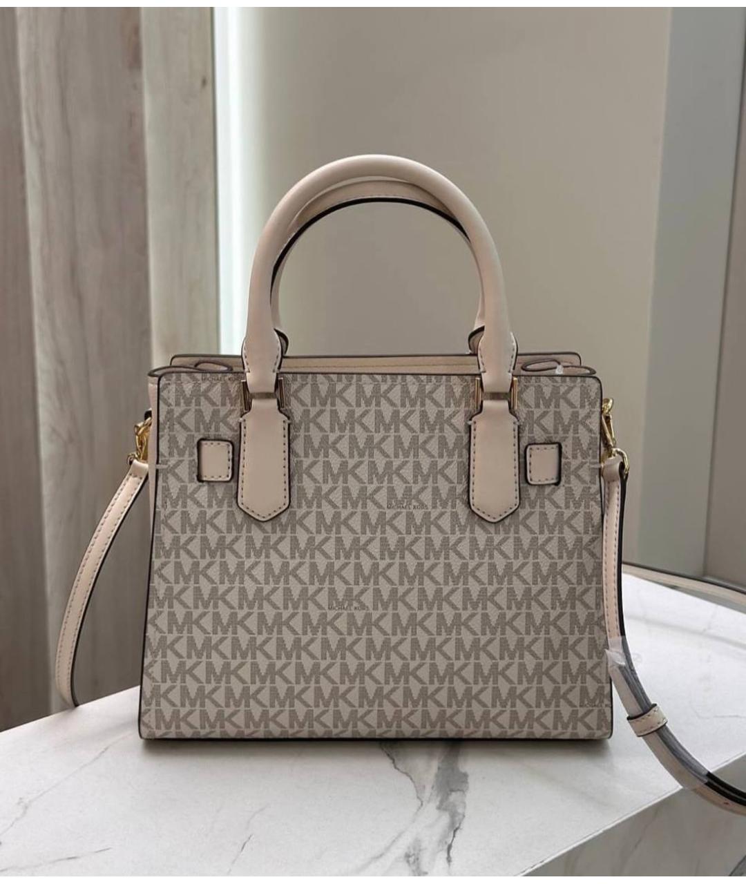 MICHAEL KORS Бежевая сумка с короткими ручками из искусственной кожи, фото 6