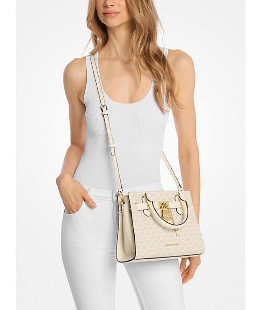 MICHAEL KORS Бежевая сумка с короткими ручками из искусственной кожи, фото 3