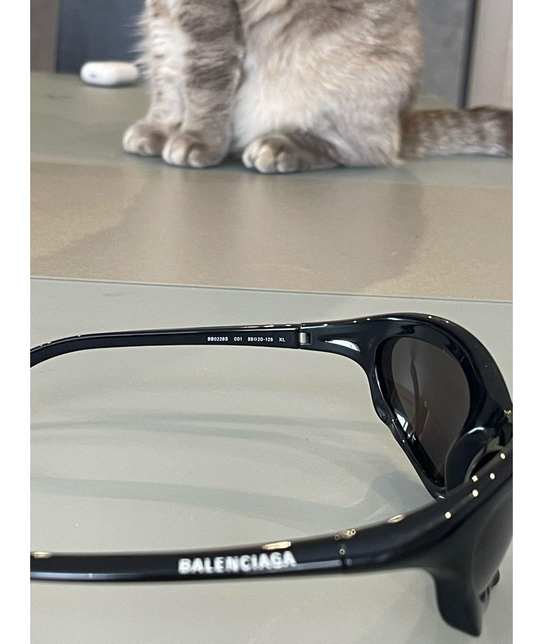 BALENCIAGA Черные пластиковые солнцезащитные очки, фото 3