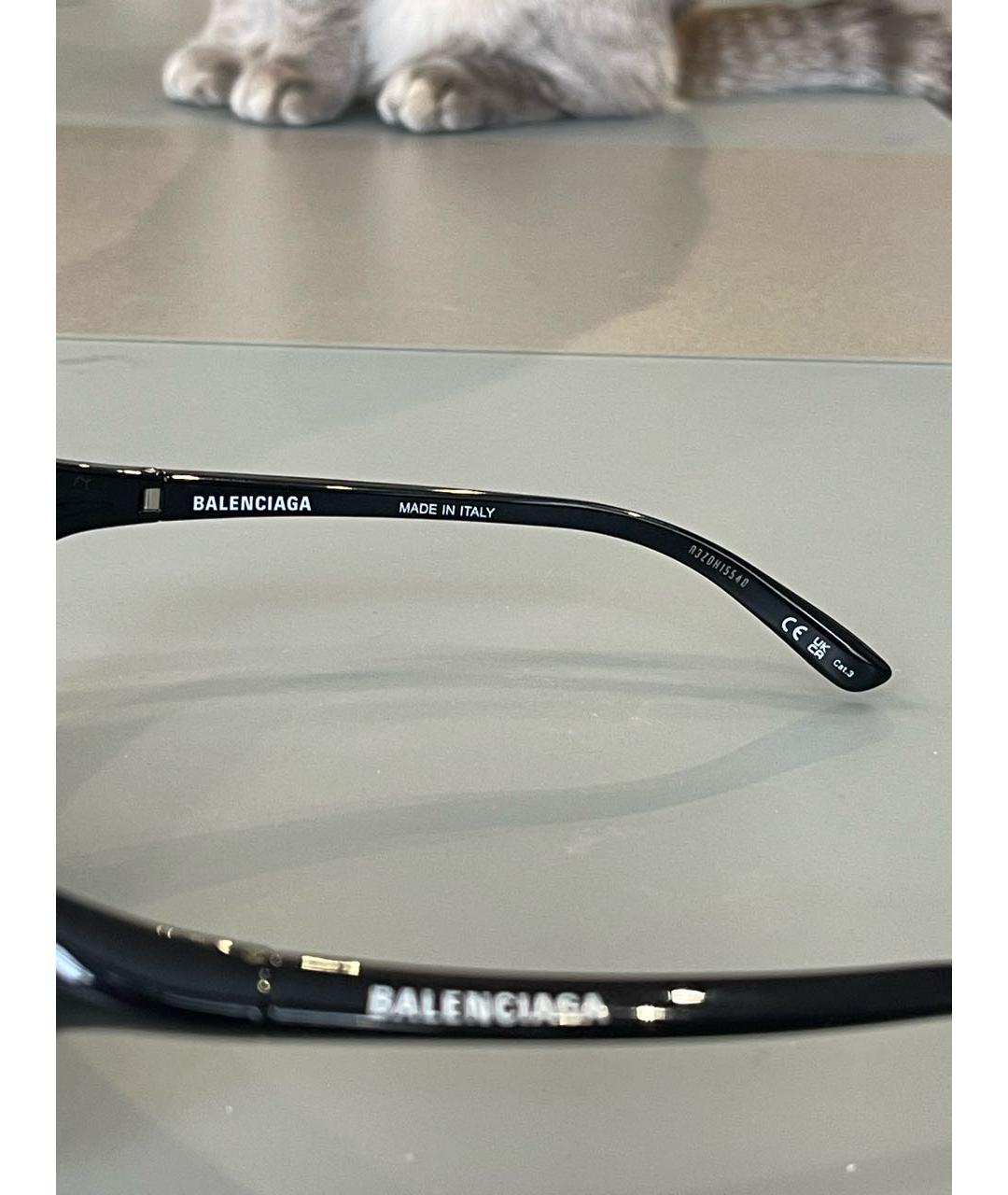 BALENCIAGA Черные пластиковые солнцезащитные очки, фото 4