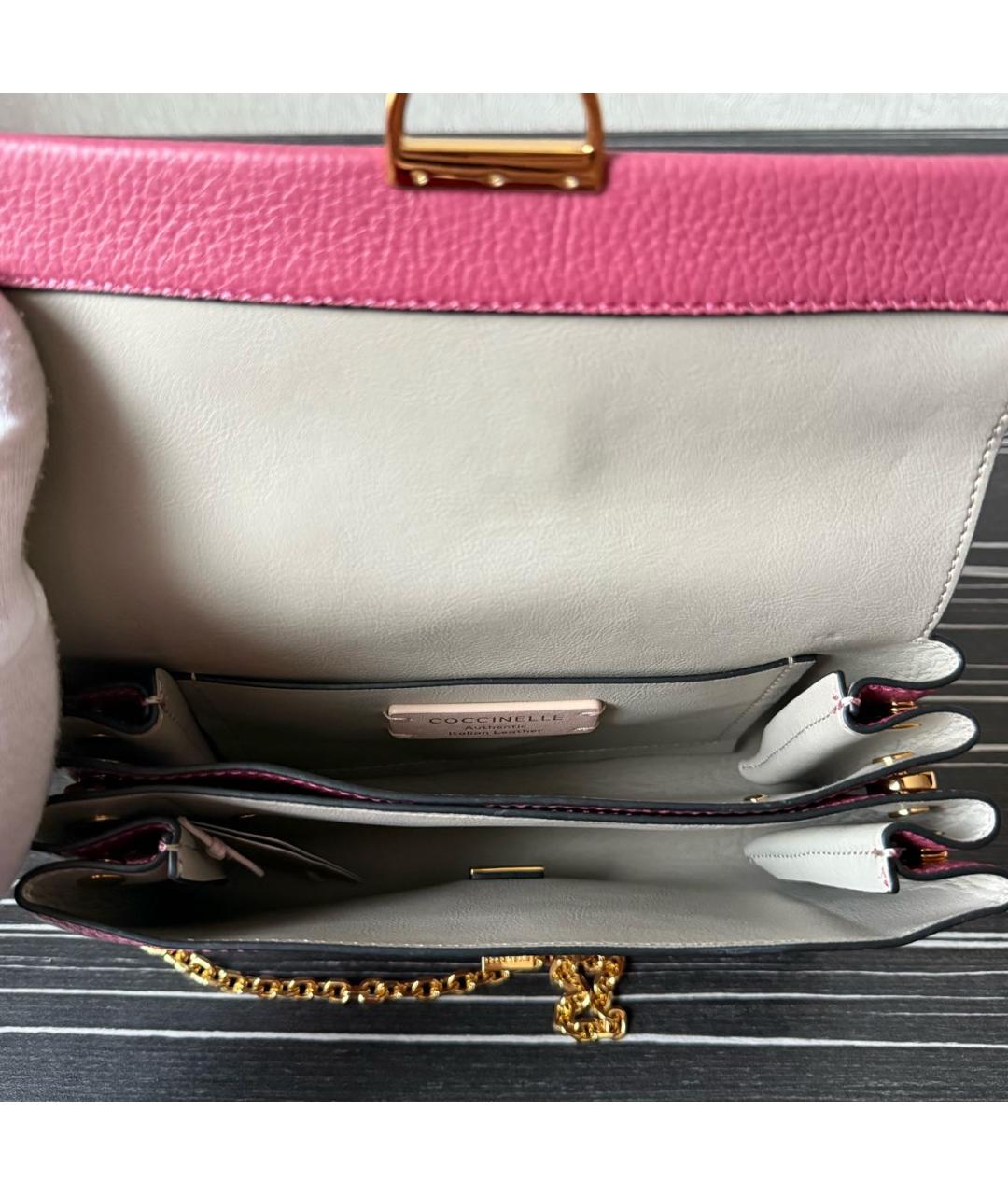 COCCINELLE Фуксия кожаная сумка через плечо, фото 5