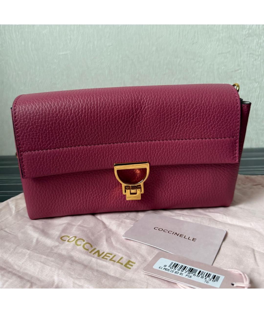 COCCINELLE Фуксия кожаная сумка через плечо, фото 7