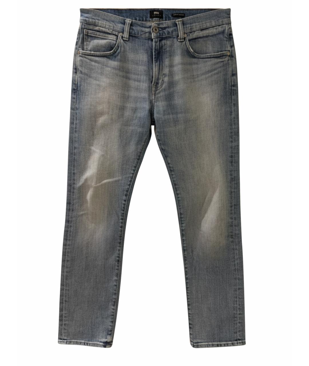 EDWIN Голубые хлопко-полиэстеровые джинсы скинни, фото 1