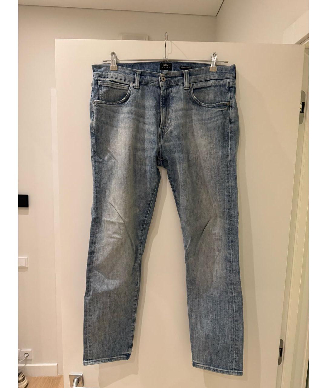 EDWIN Голубые хлопко-полиэстеровые джинсы скинни, фото 6