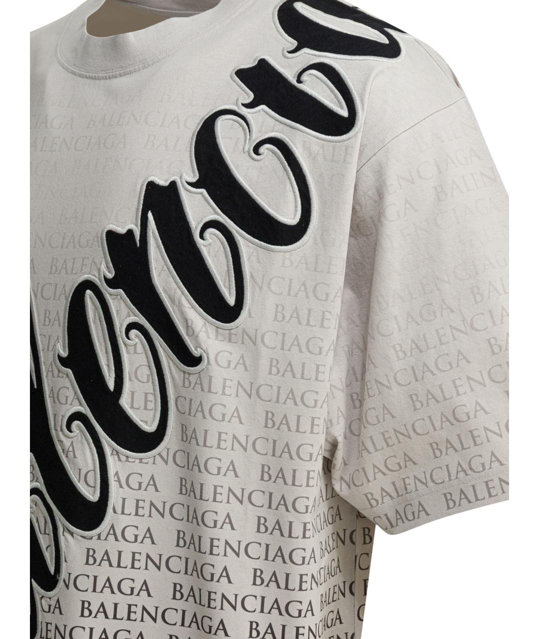 BALENCIAGA Белая хлопковая футболка, фото 4