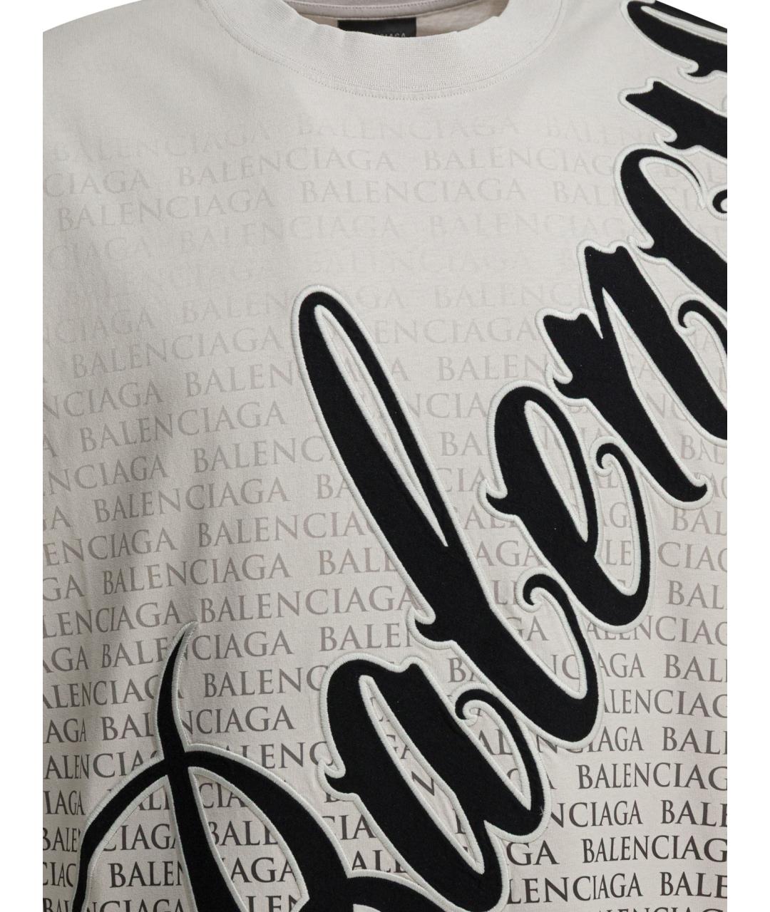 BALENCIAGA Белая хлопковая футболка, фото 3