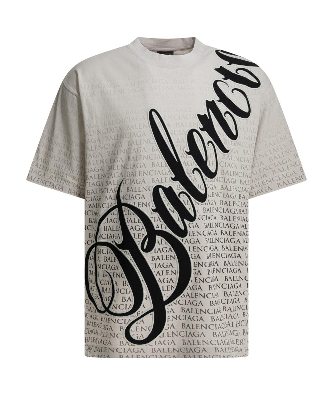 BALENCIAGA Белая хлопковая футболка, фото 1