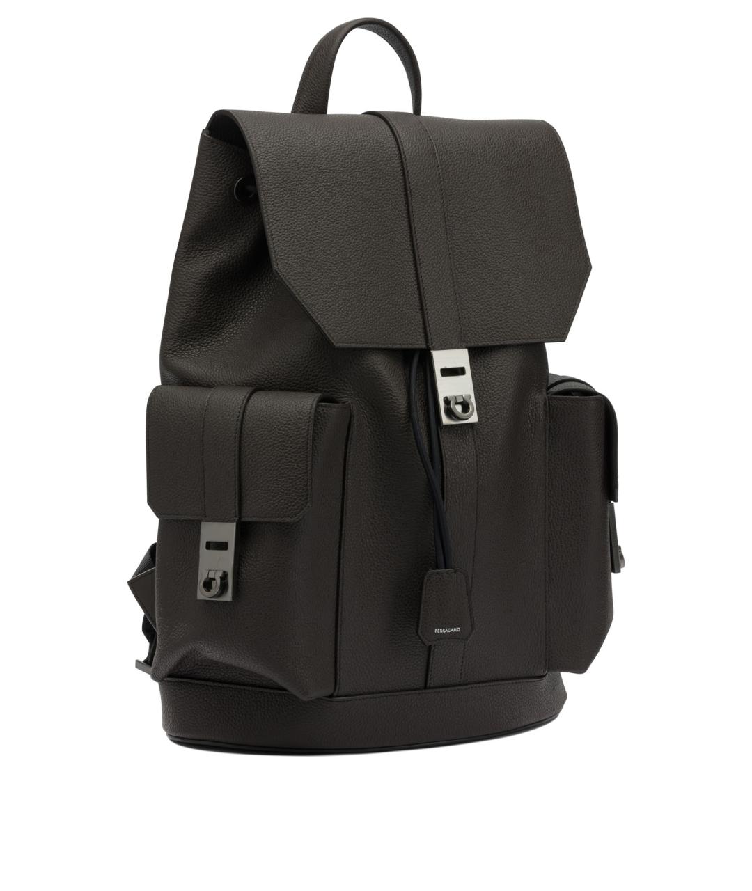 FERRAGAMO Коричневый кожаный рюкзак, фото 2