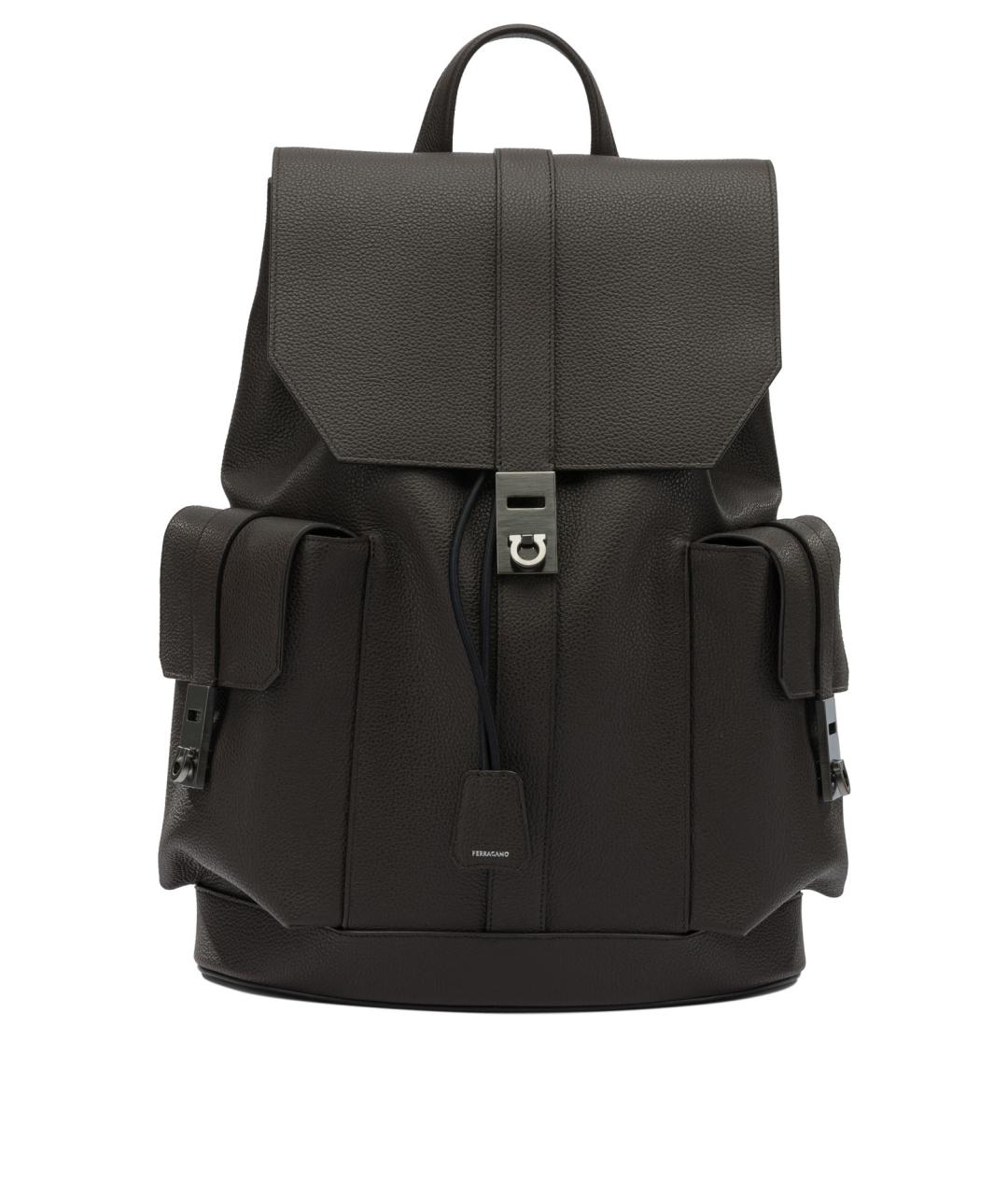FERRAGAMO Коричневый кожаный рюкзак, фото 1