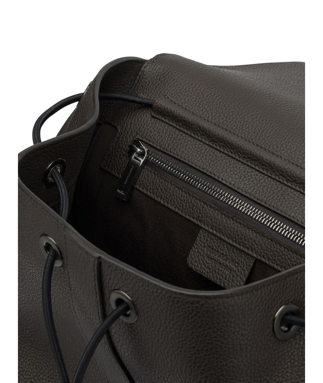 FERRAGAMO Коричневый кожаный рюкзак, фото 5