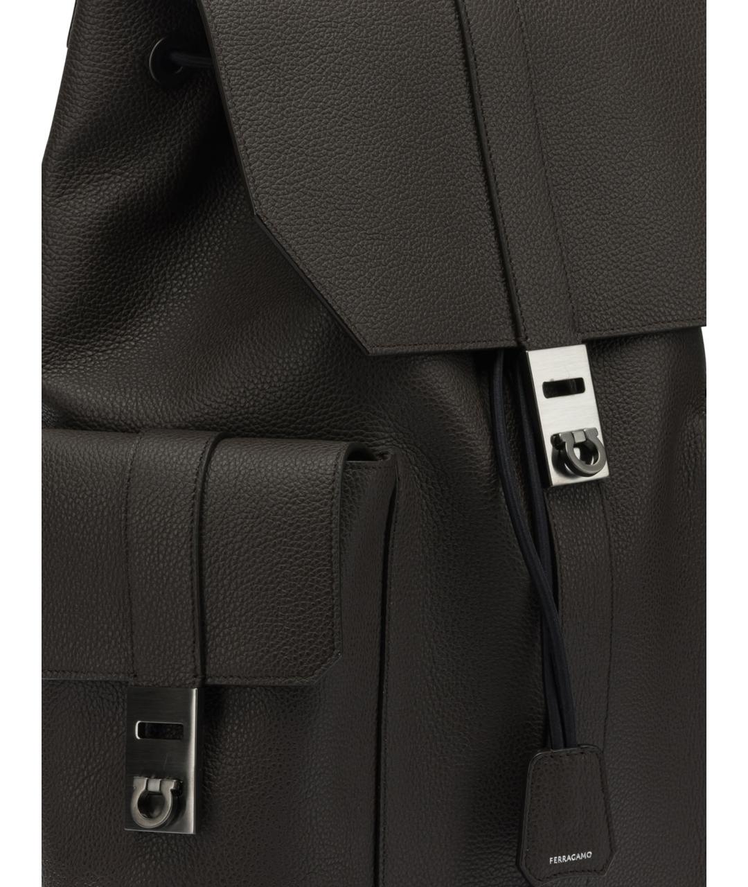 FERRAGAMO Коричневый кожаный рюкзак, фото 4