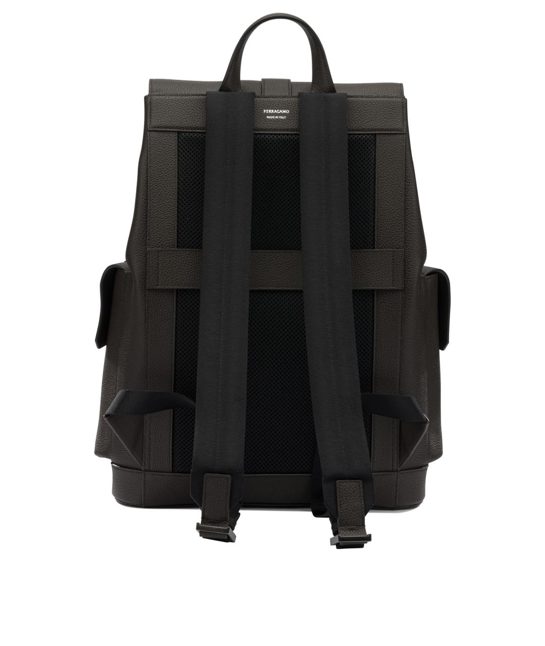 FERRAGAMO Коричневый кожаный рюкзак, фото 3