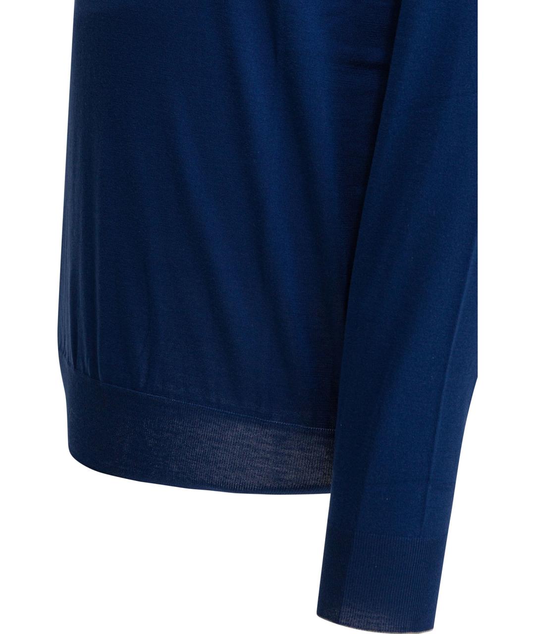 BRUNELLO CUCINELLI Синий хлопковый джемпер / свитер, фото 4