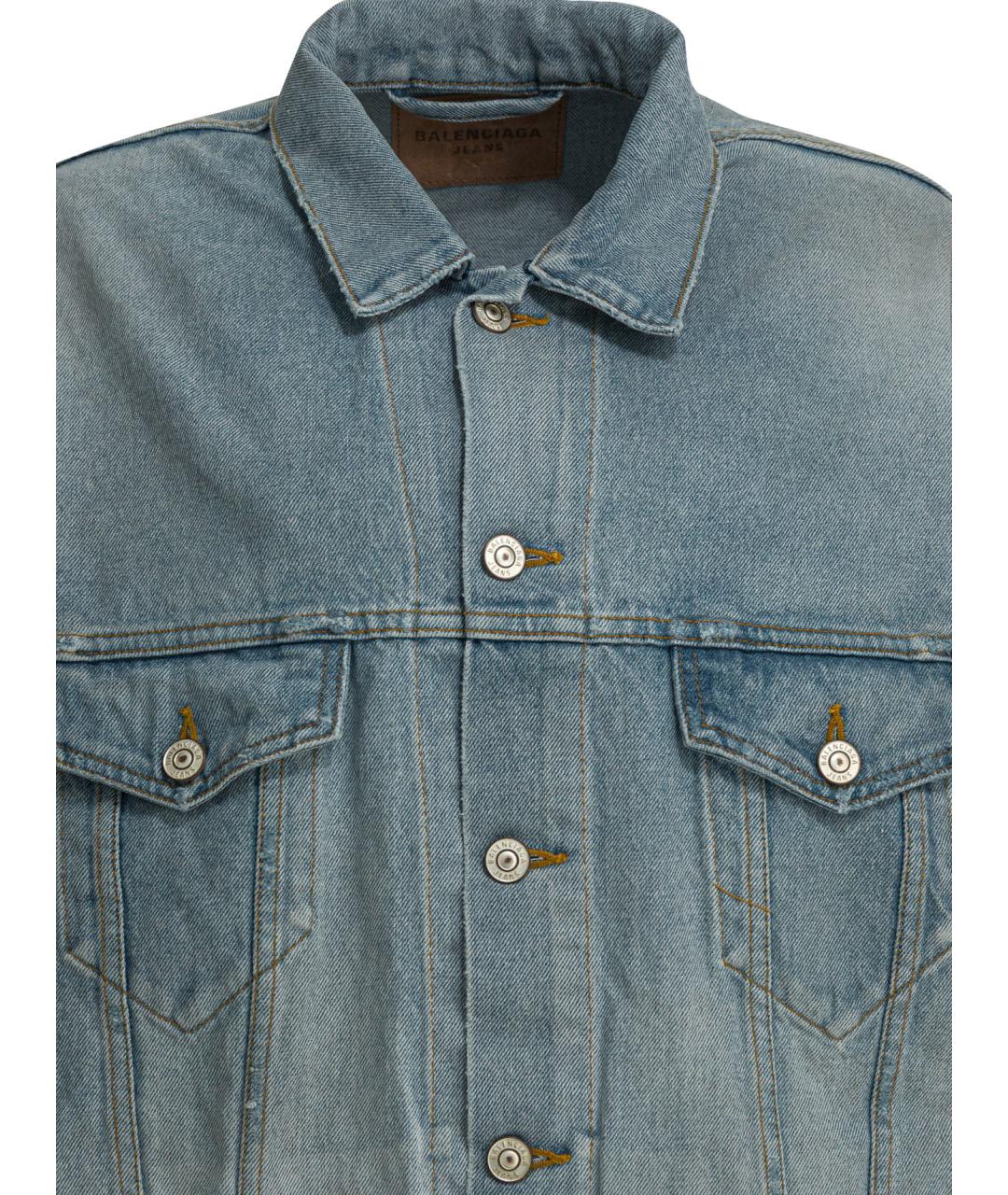 BALENCIAGA Голубая хлопковая куртка, фото 3