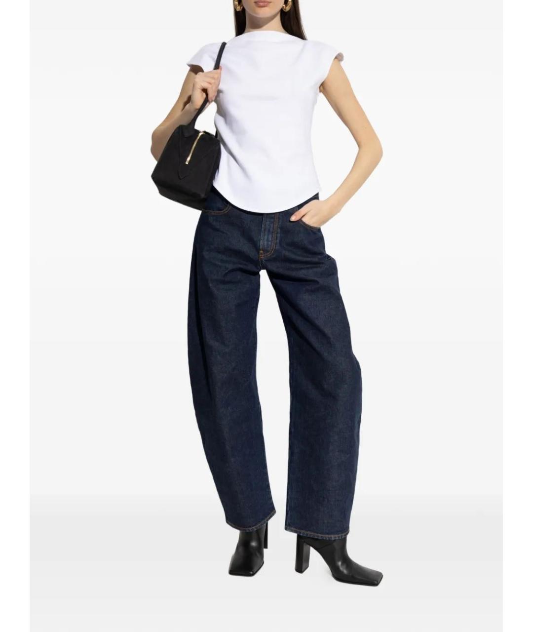 ALAIA Темно-синие хлопковые прямые джинсы, фото 2