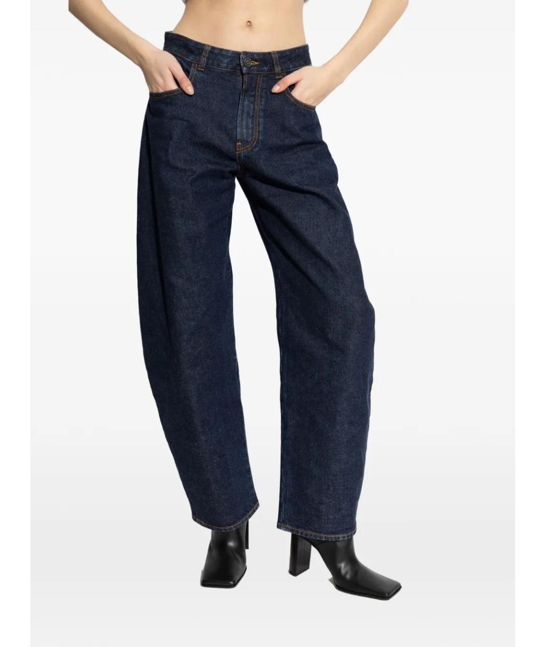ALAIA Темно-синие хлопковые прямые джинсы, фото 3