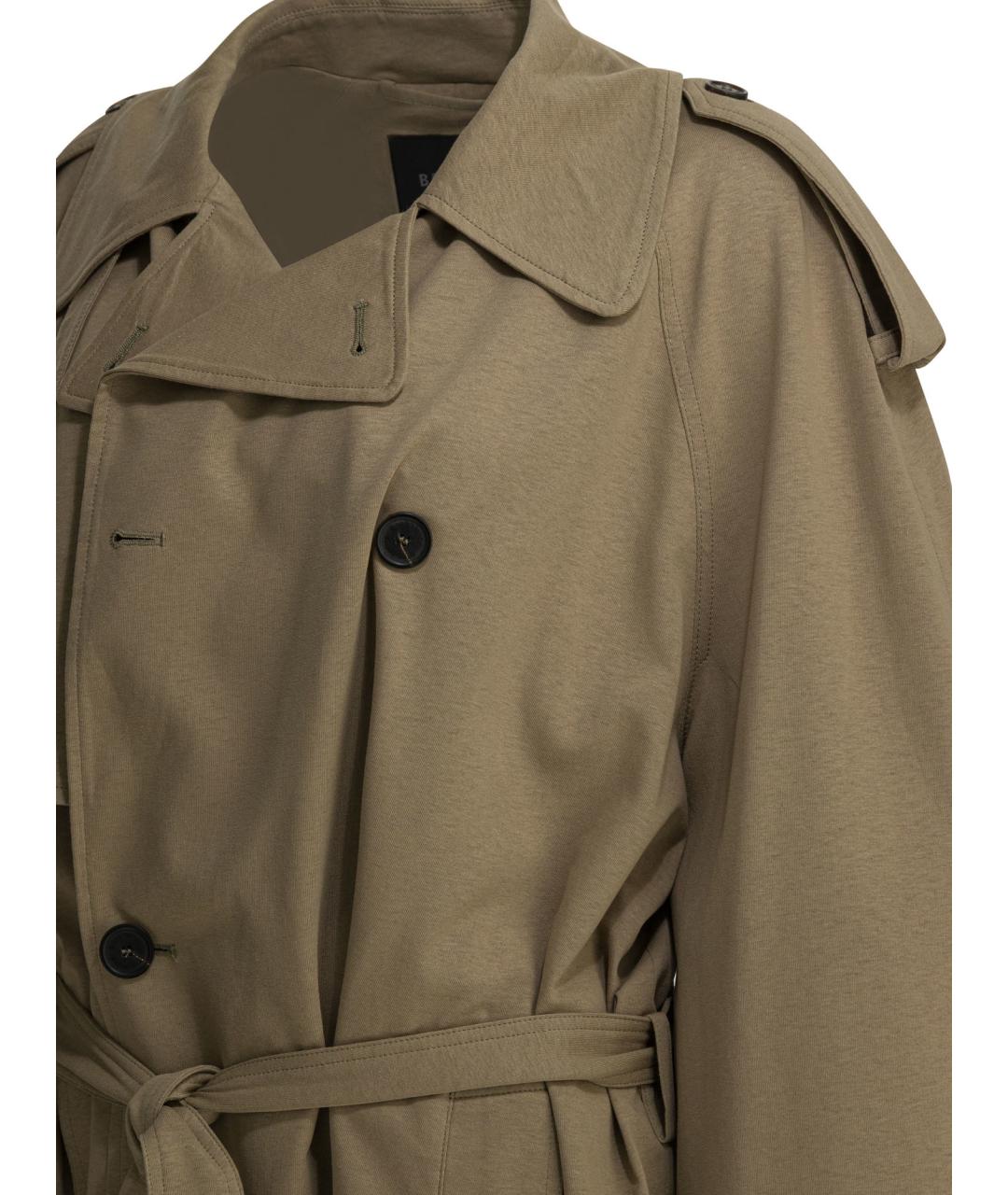 BALENCIAGA Бежевый хлопковый тренч/плащ, фото 4