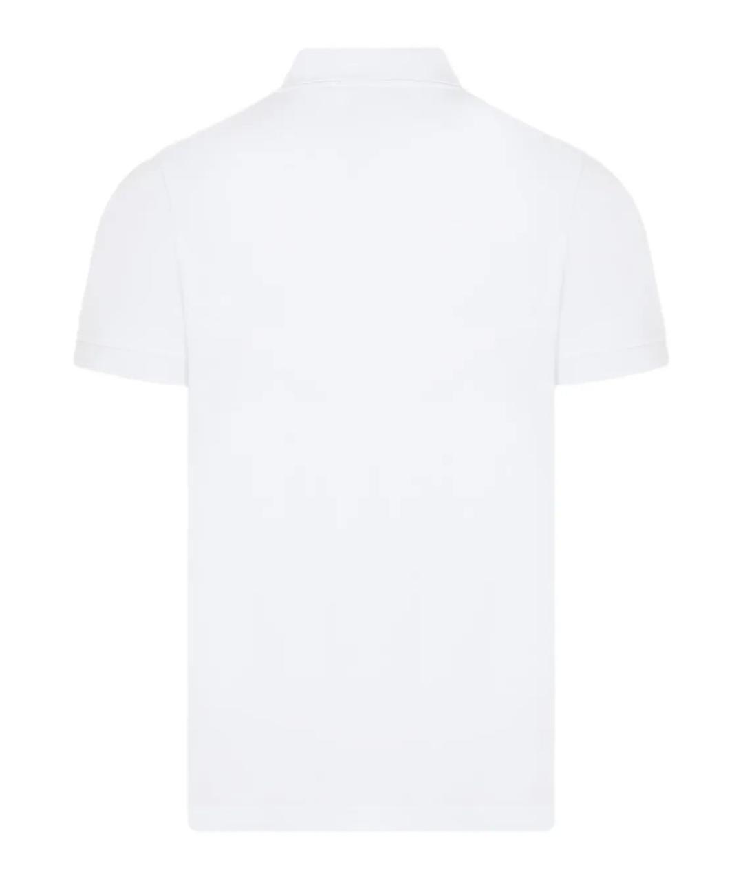 STONE ISLAND Белое хлопковое поло с коротким рукавом, фото 2