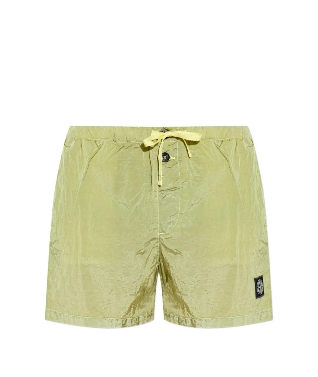 STONE ISLAND Зеленые полиэстеровые шорты, фото 1