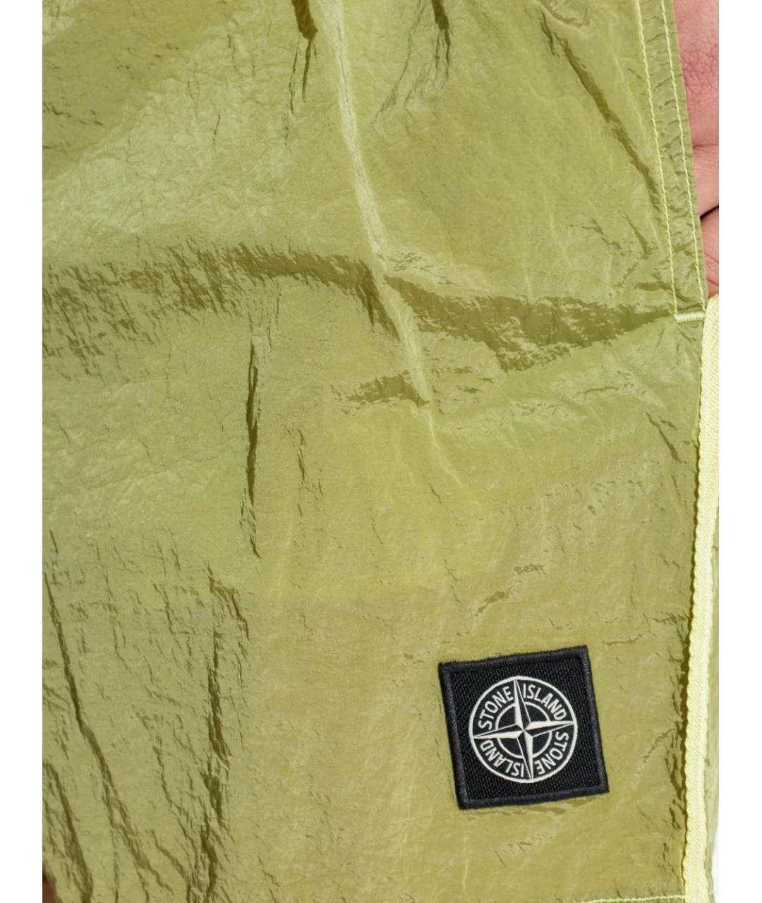 STONE ISLAND Зеленые полиэстеровые шорты, фото 2