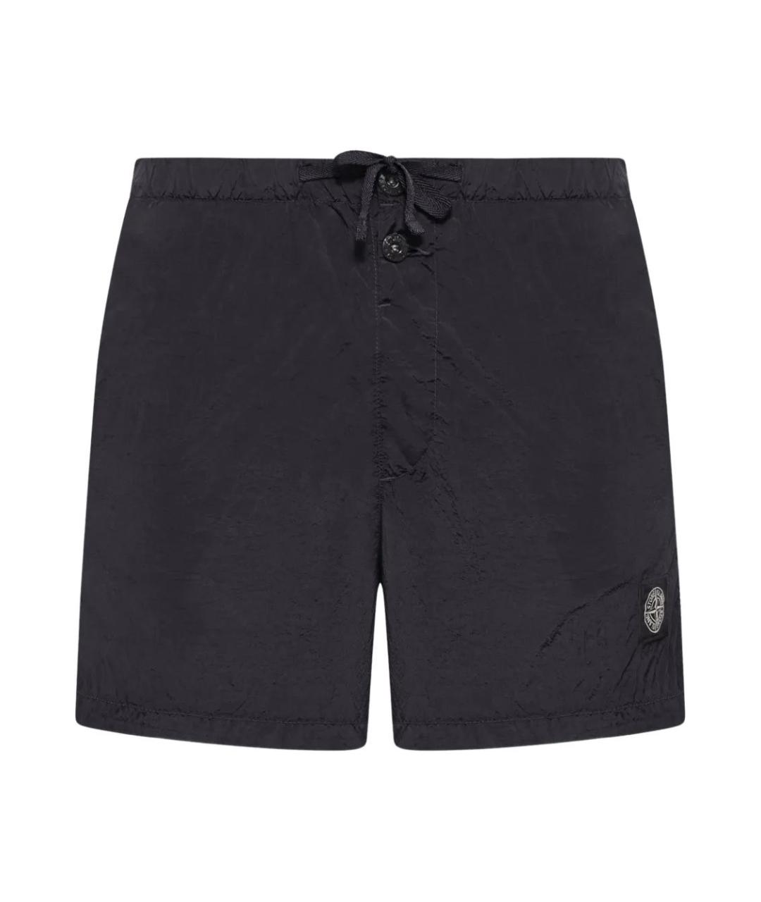 STONE ISLAND Черные полиэстеровые шорты, фото 1