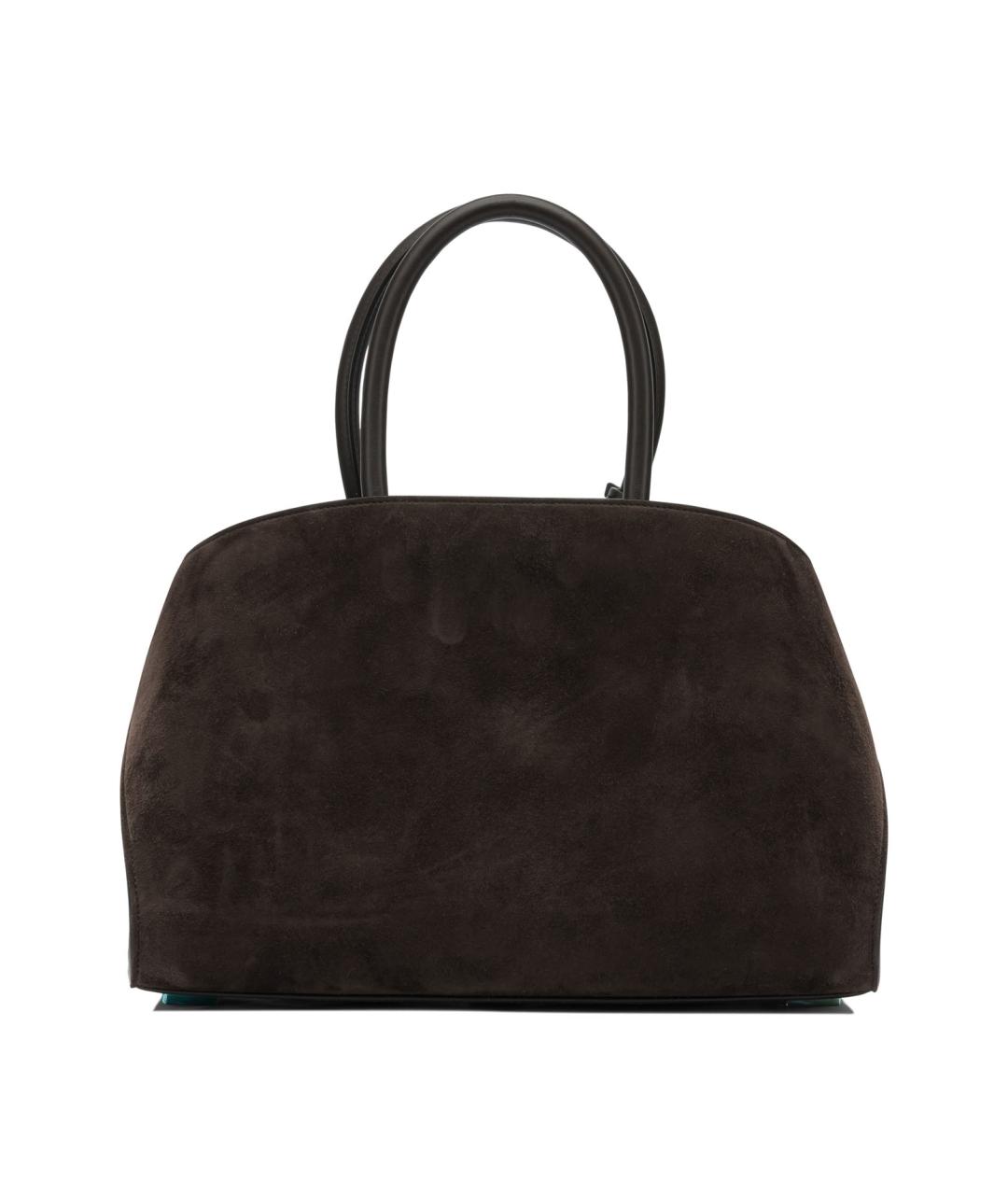 FERRAGAMO Коричневая замшевая сумка с короткими ручками, фото 3