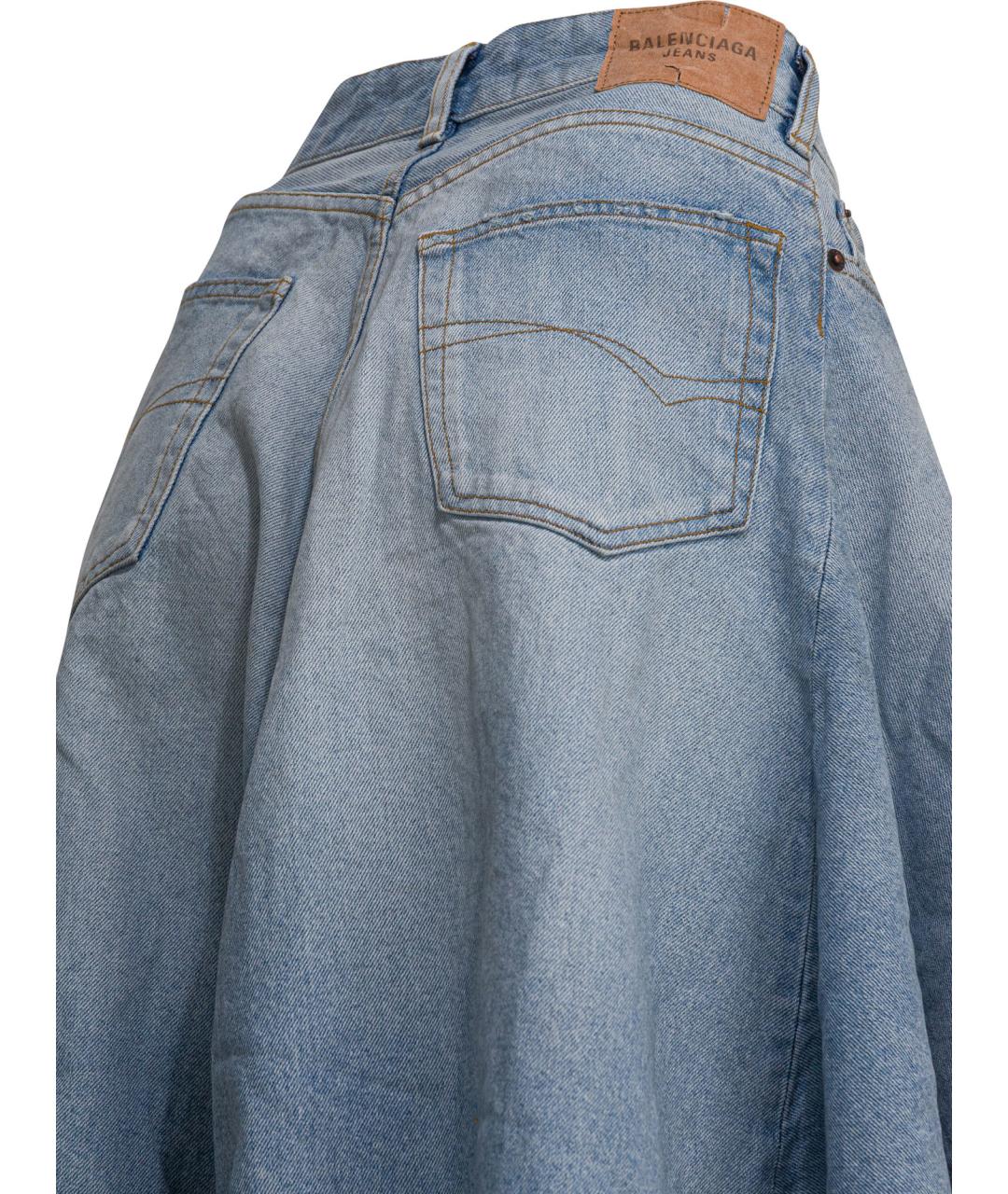 BALENCIAGA Голубая хлопковая юбка макси, фото 4