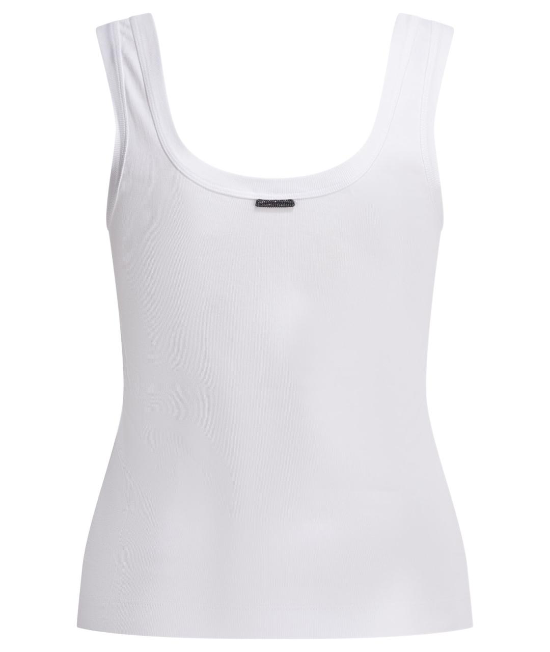 BRUNELLO CUCINELLI Белая хлопковая майка, фото 2