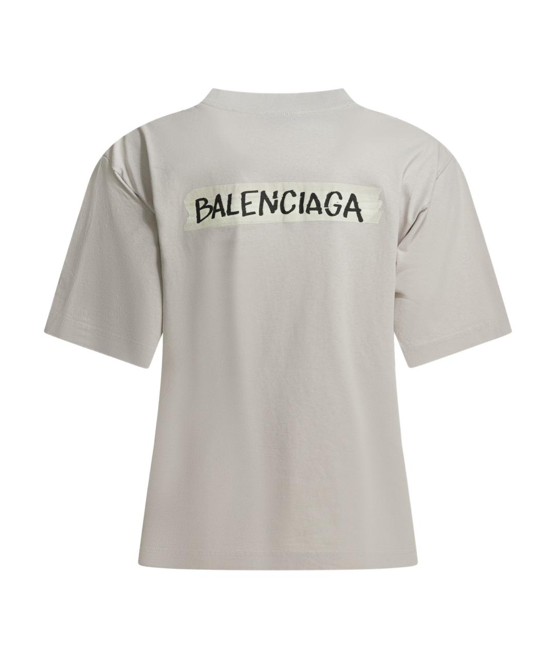 BALENCIAGA Белая хлопковая футболка, фото 2