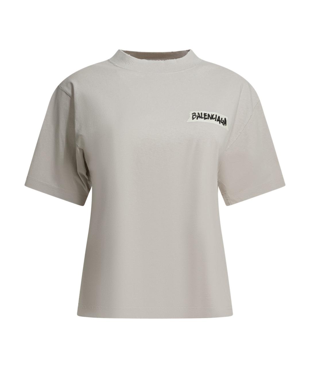 BALENCIAGA Белая хлопковая футболка, фото 1