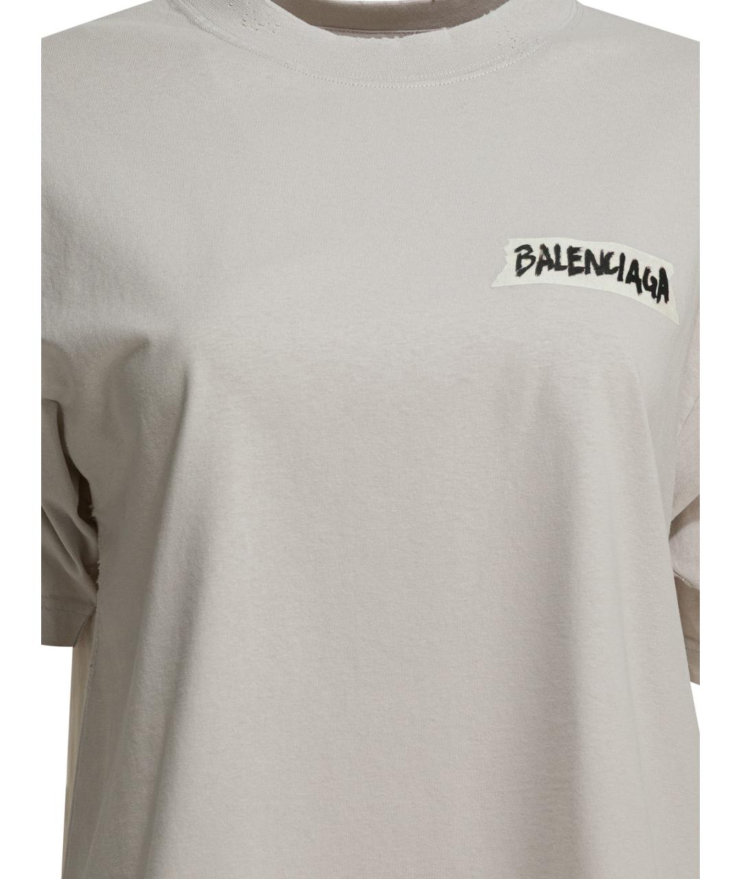 BALENCIAGA Белая хлопковая футболка, фото 3