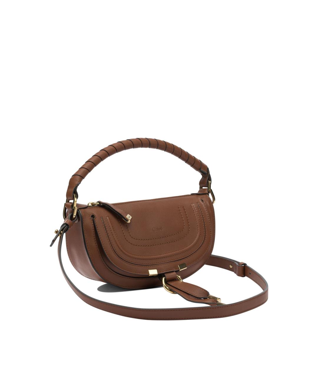 CHLOE Коричневая кожаная сумка через плечо, фото 2