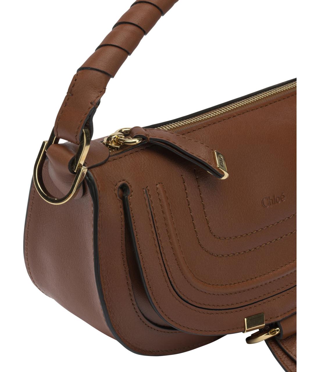 CHLOE Коричневая кожаная сумка через плечо, фото 4