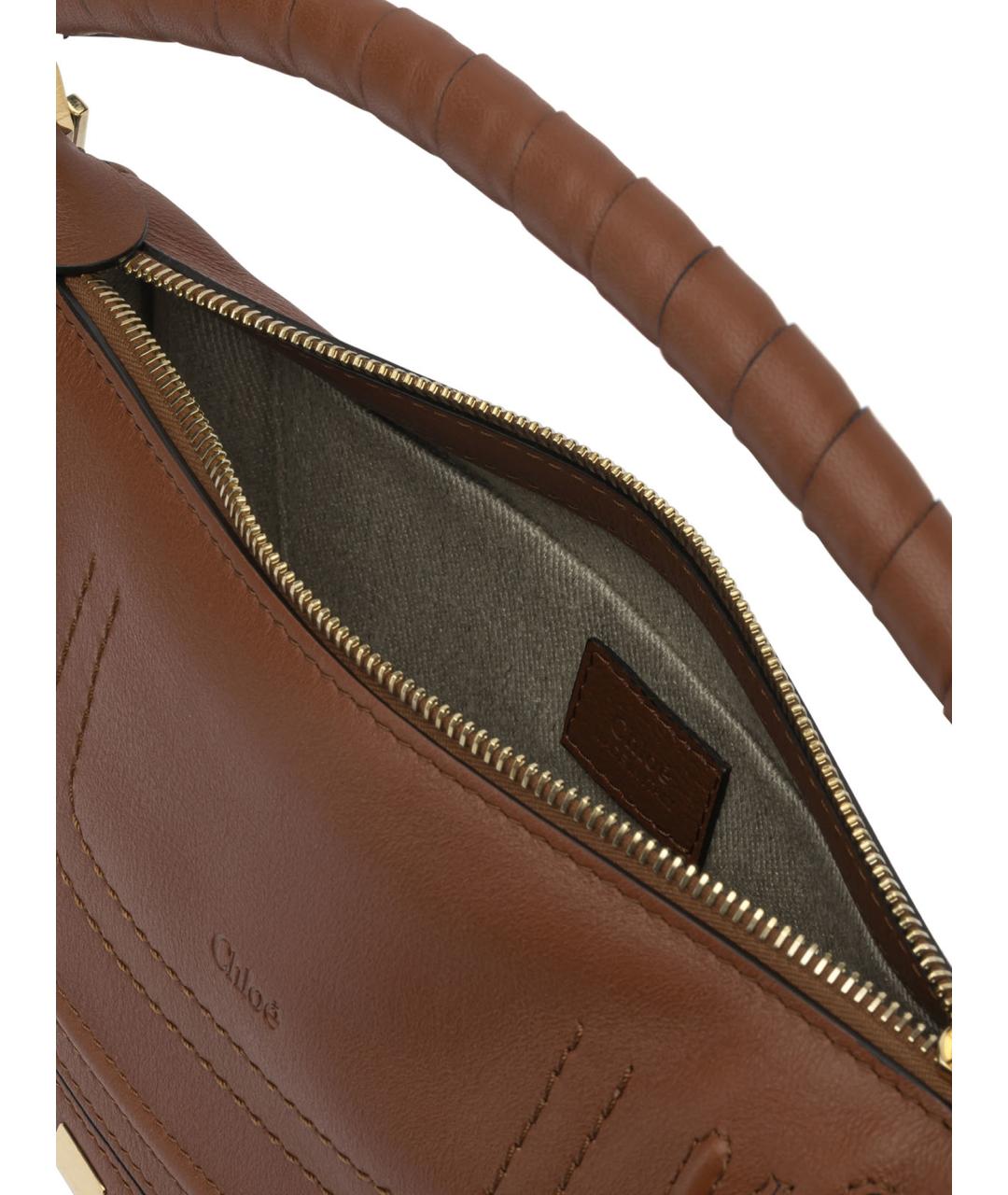 CHLOE Коричневая кожаная сумка через плечо, фото 5