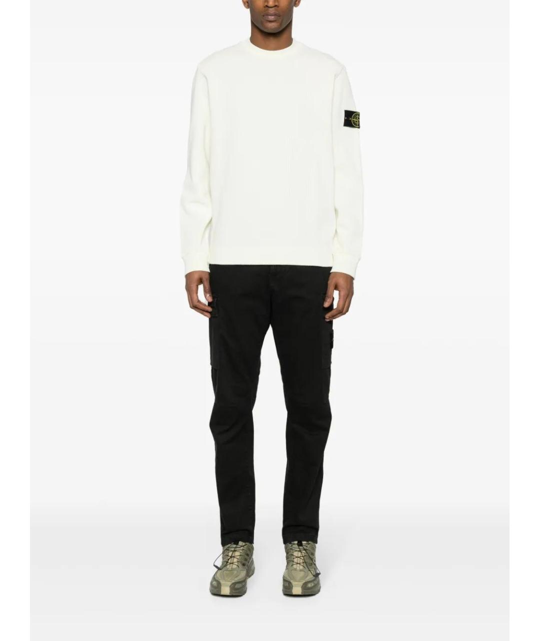 STONE ISLAND Черные хлопковые повседневные брюки, фото 2