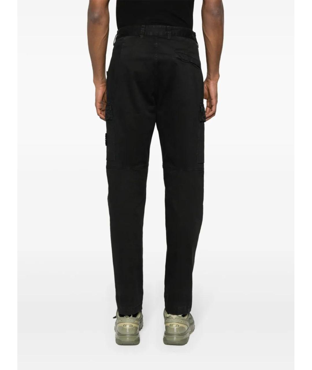 STONE ISLAND Черные хлопковые повседневные брюки, фото 4