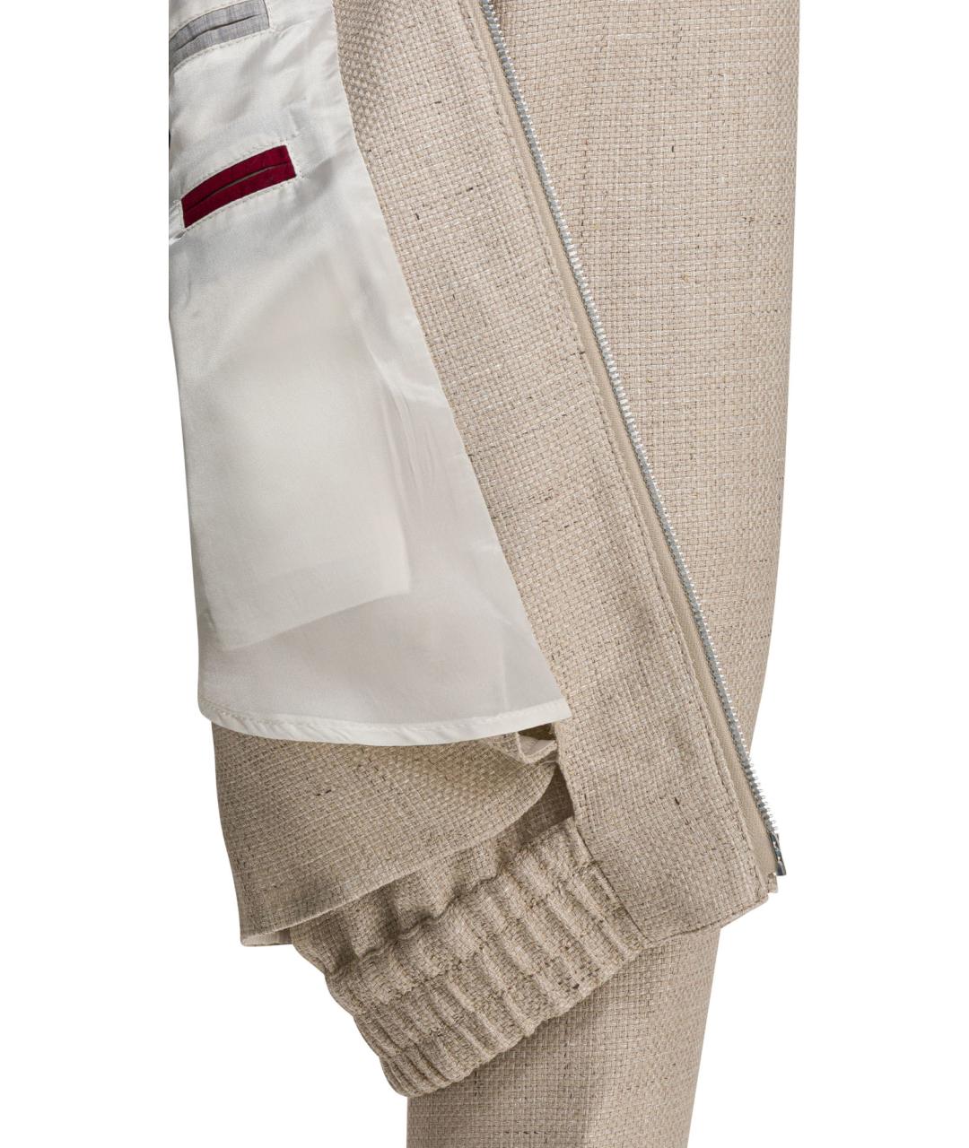 BRUNELLO CUCINELLI Бежевая шелковая куртка, фото 4