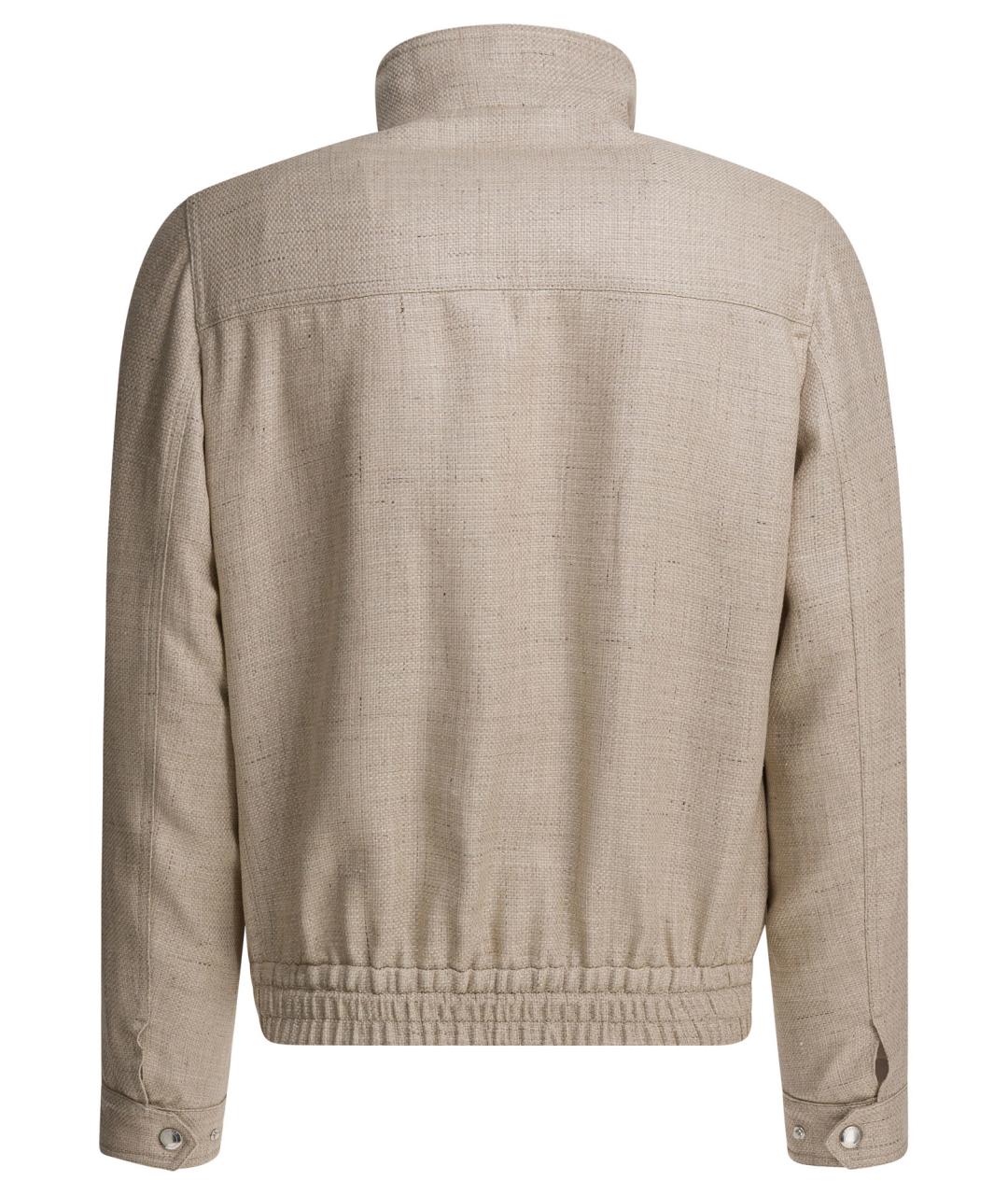 BRUNELLO CUCINELLI Бежевая шелковая куртка, фото 2