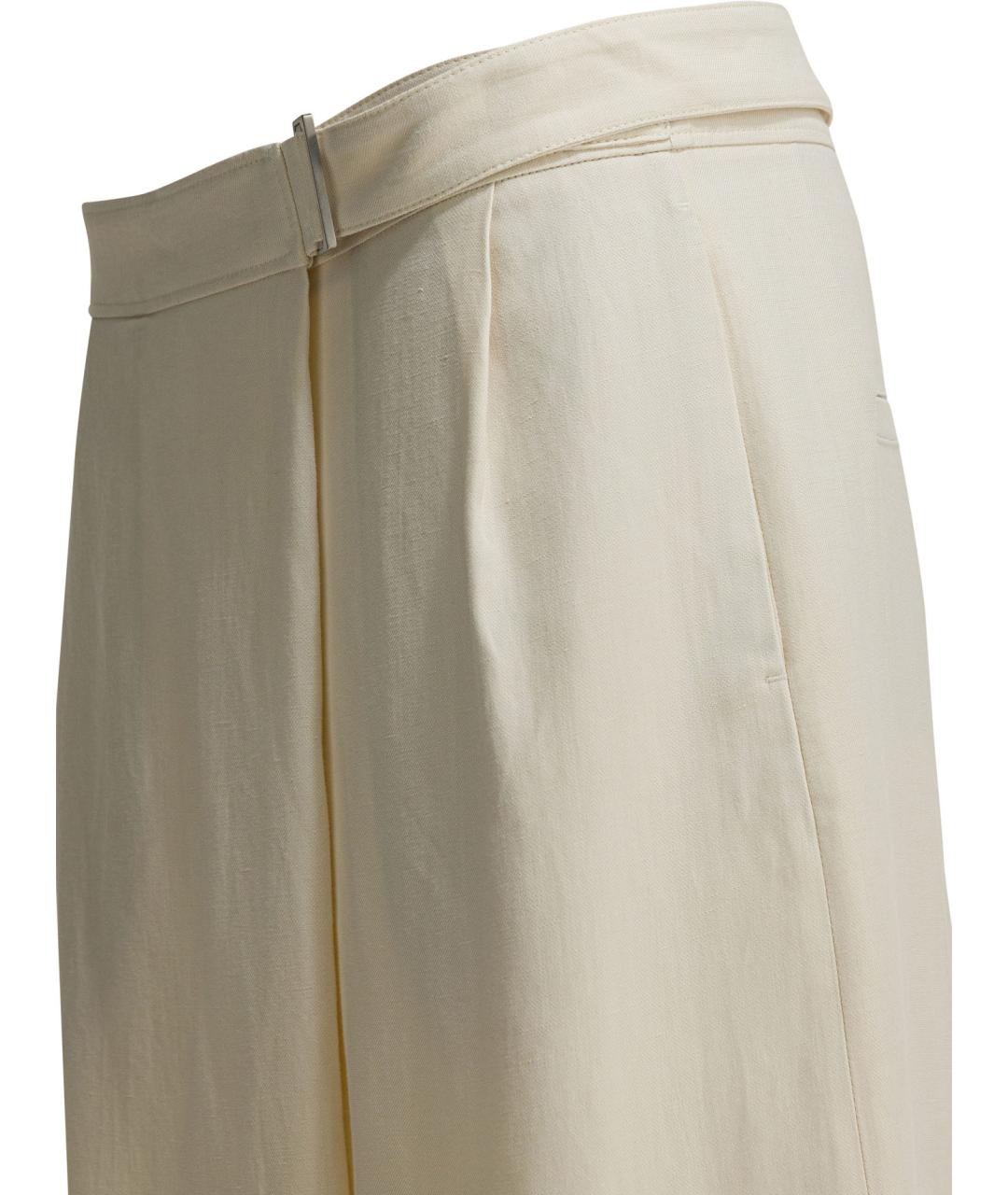 BRUNELLO CUCINELLI Белые прямые брюки, фото 4