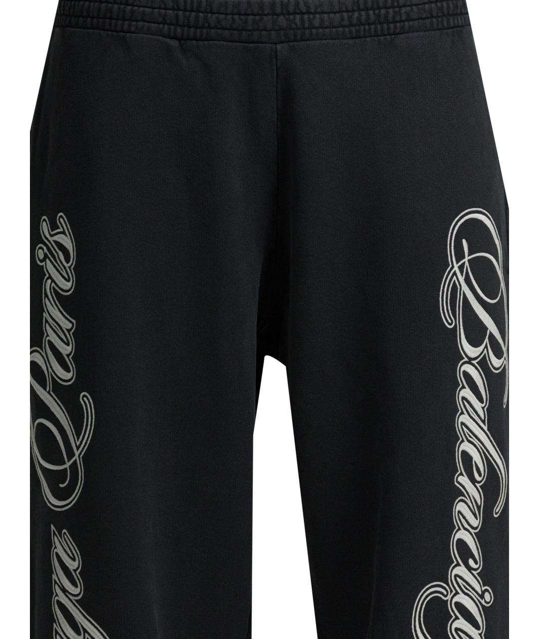 BALENCIAGA Черные хлопковые повседневные брюки, фото 3