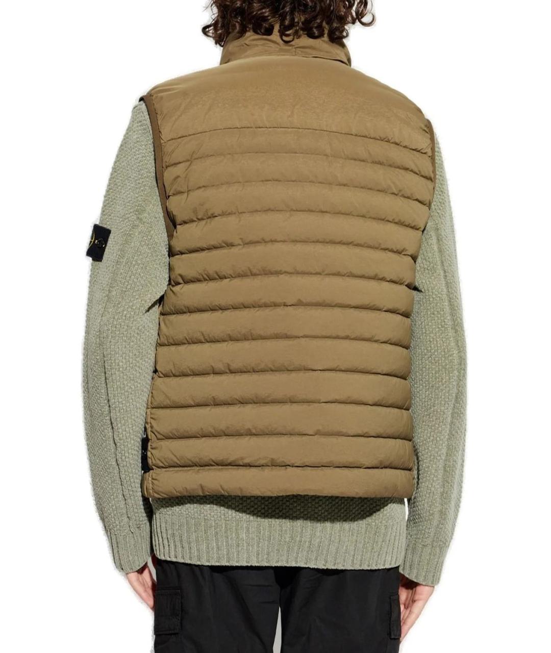STONE ISLAND Хаки полиэстеровый жилет, фото 3
