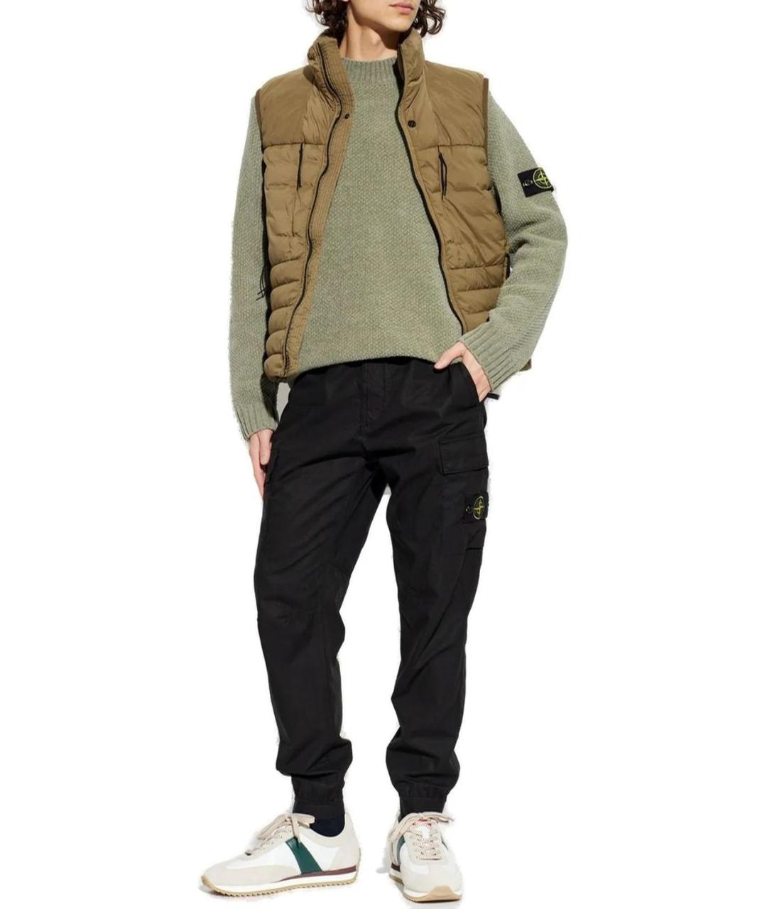 STONE ISLAND Хаки полиэстеровый жилет, фото 4
