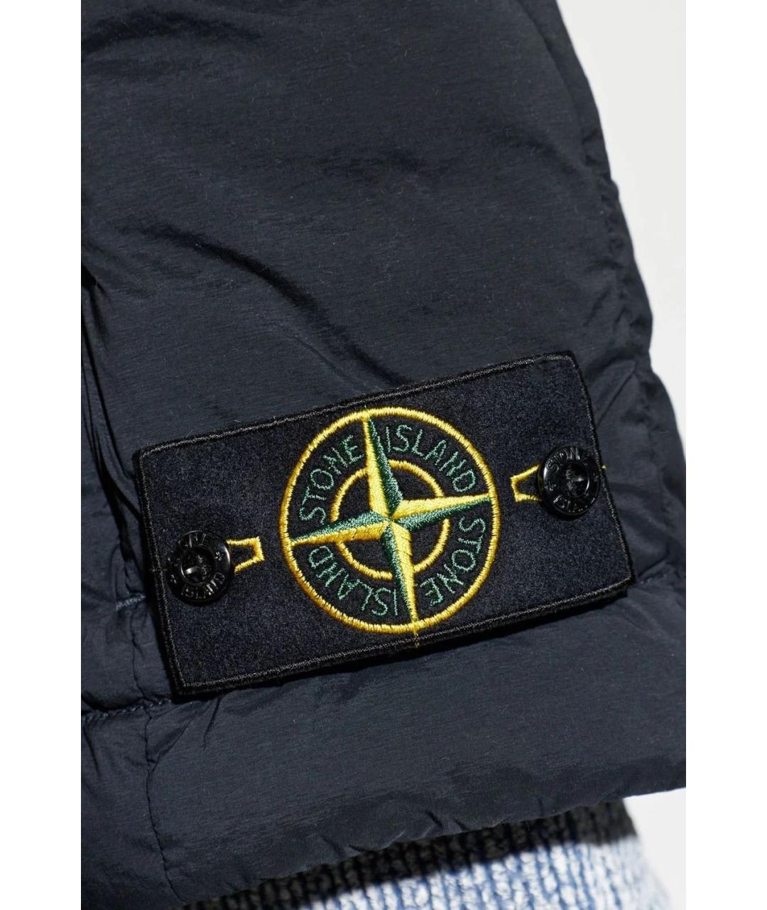 STONE ISLAND Темно-синий полиэстеровый жилет, фото 3