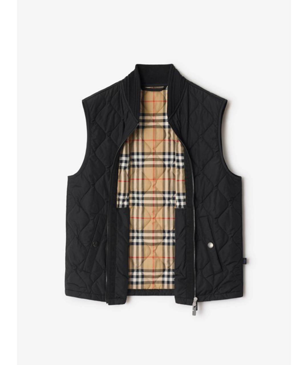 BURBERRY Черный полиамидовый жилет, фото 5