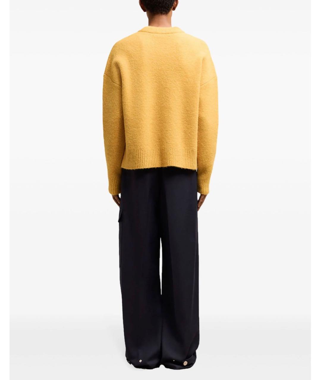 Ami Paris Желтый шерстяной джемпер / свитер, фото 5