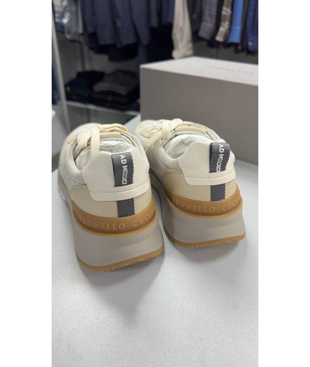 BRUNELLO CUCINELLI Бежевые замшевые высокие кроссовки / кеды, фото 3