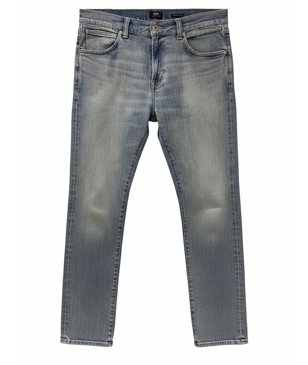 EDWIN Голубые хлопко-полиэстеровые джинсы скинни, фото 1