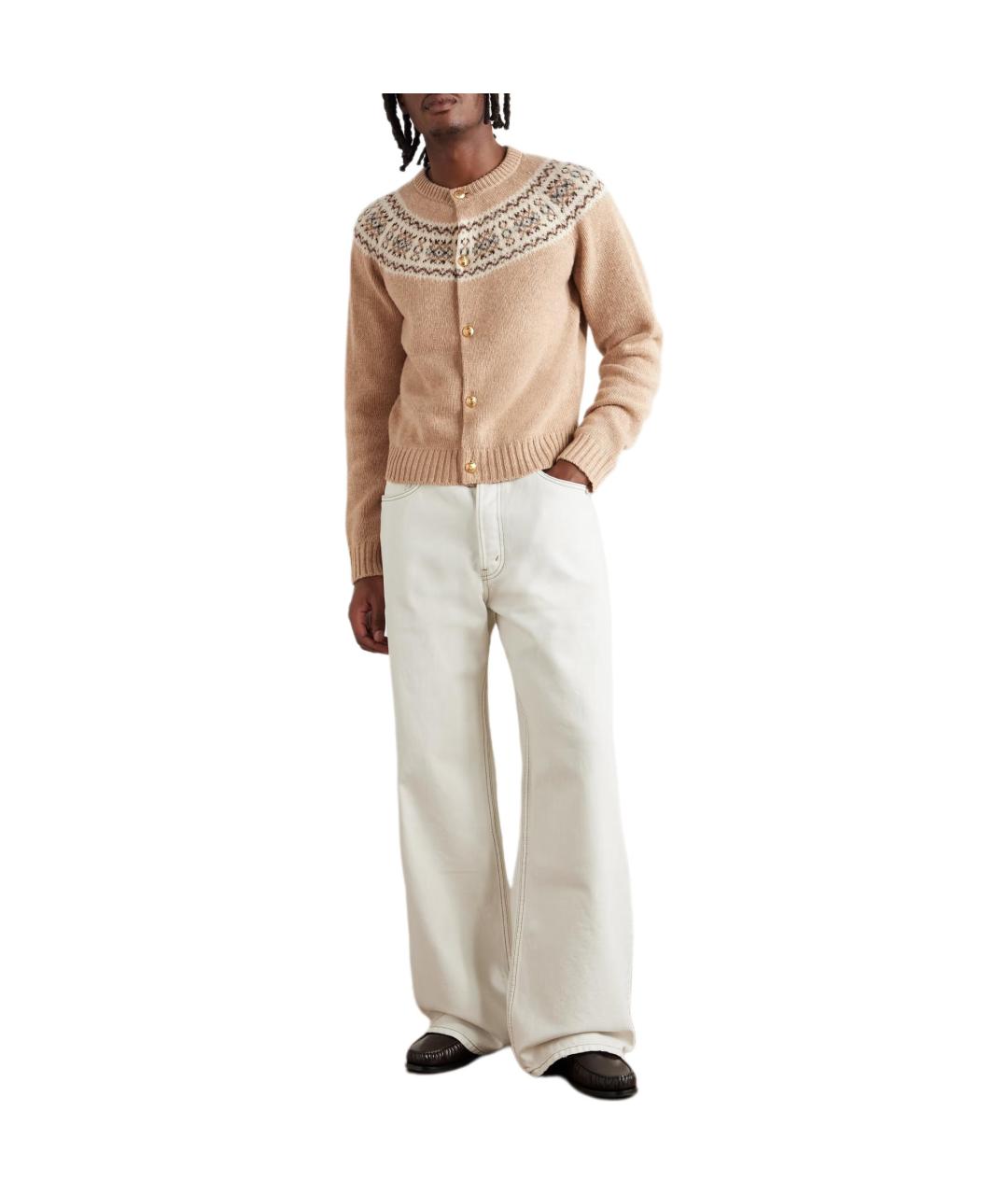 CELINE Бежевый шерстяной кардиган, фото 4