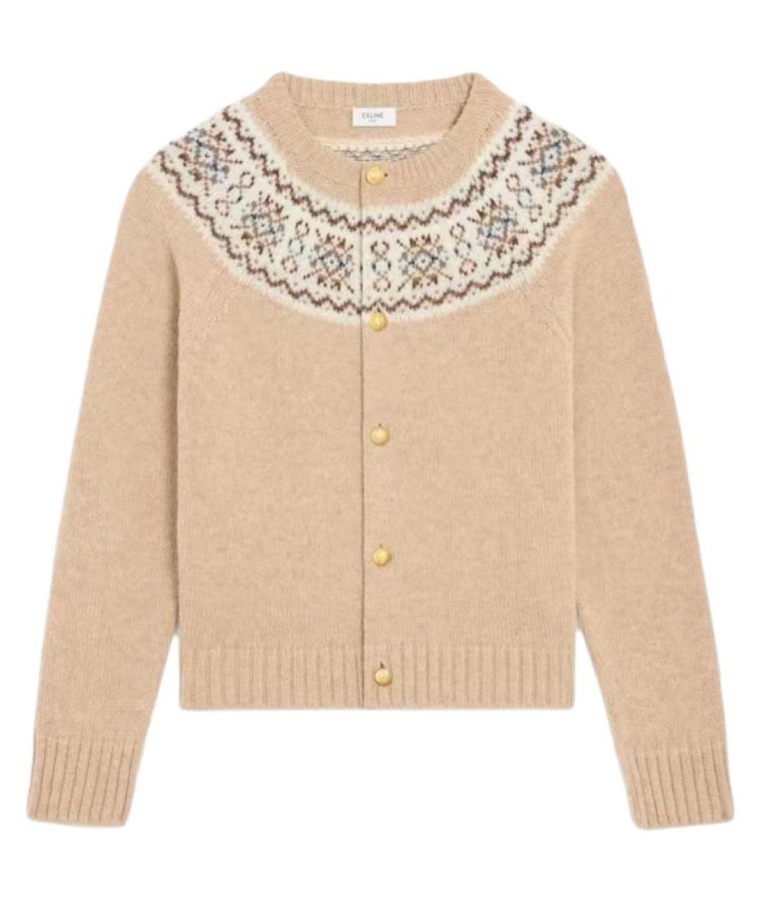 CELINE Бежевый шерстяной кардиган, фото 1